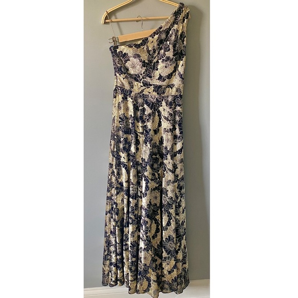 Betsy & Adam Women's Navy and Gold Dress Size 8 - Picture 4 of 7